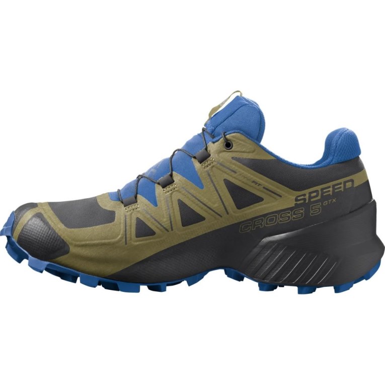 Tenis Para Trail Running Salomon Speedcross 5 GTX Hombre Negros Azules Verde Oliva | MX WQKX541